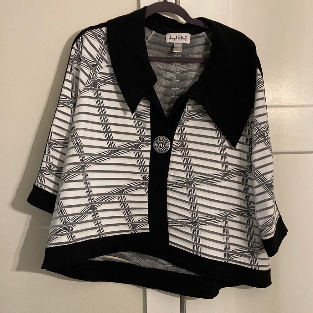 Joseph Ribkoff Striped Black and White Blazer